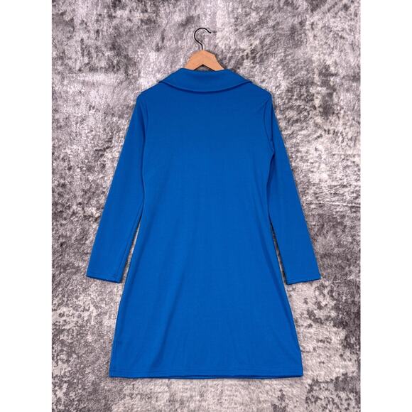 New Boston Proper Dress Medium Womens Light Blue Collared Long Sleeve Tunic - Picture 3 of 8